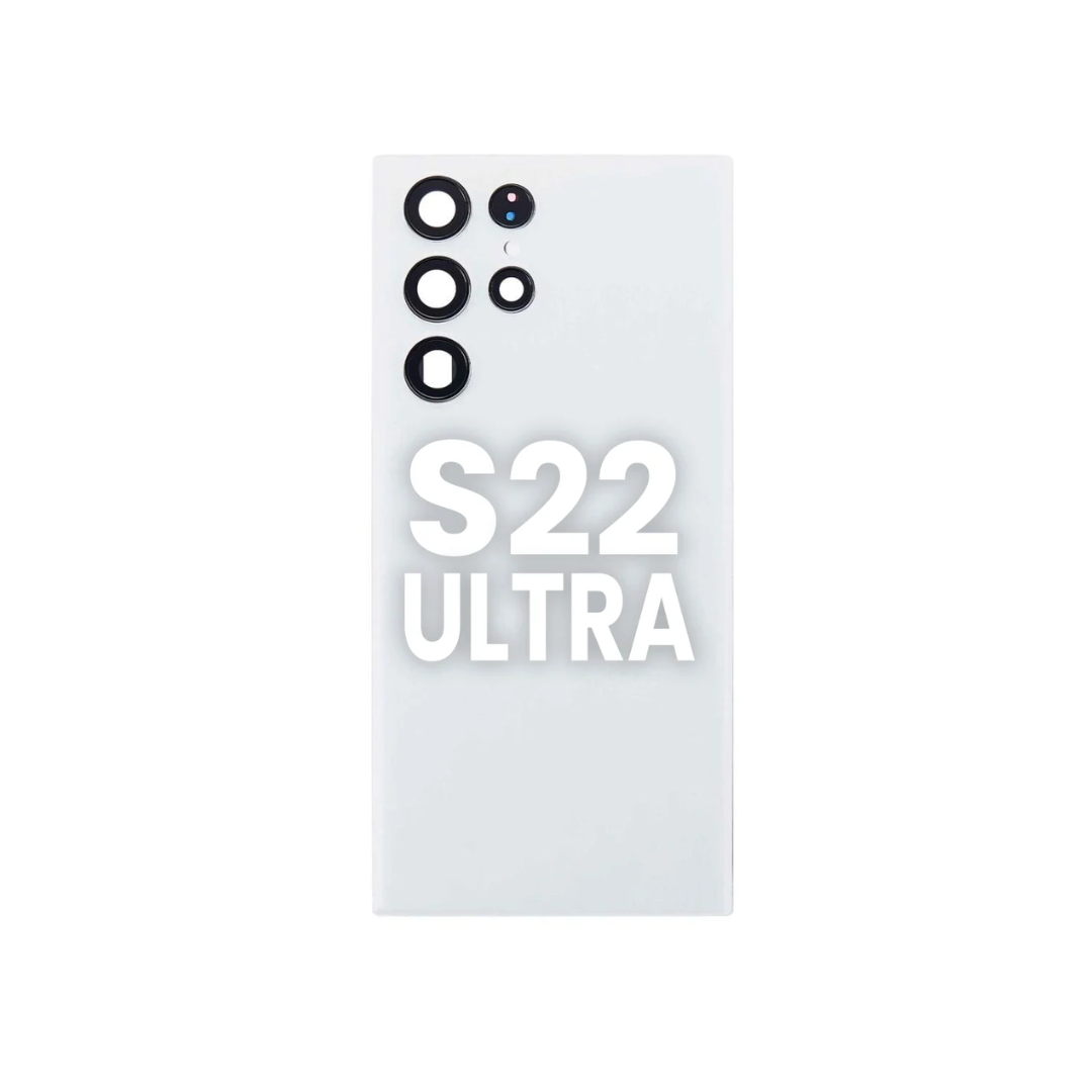 Back Glass with Camera Lens and Adhesive for Galaxy S22 Ultra (PHANTOM WHITE)