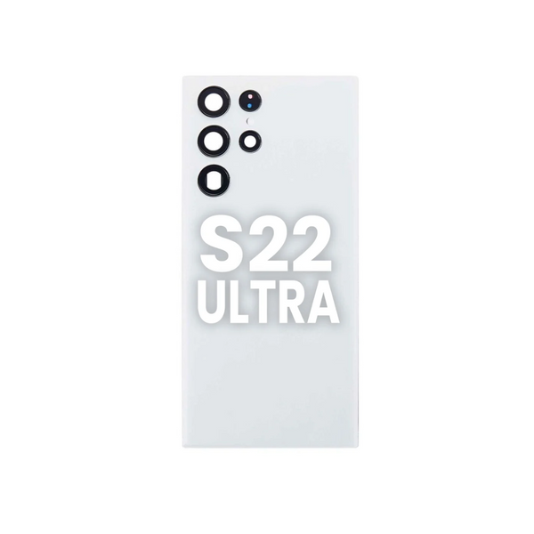 Back Glass with Camera Lens and Adhesive for Galaxy S22 Ultra (PHANTOM WHITE)