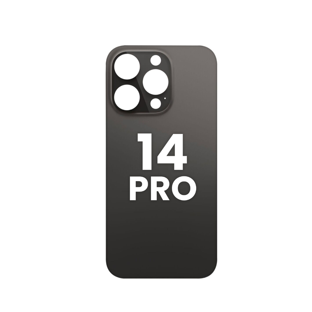 Cristal trasero con orificio para cámara más grande para iPhone 14 Pro (SIN LOGO) (NEGRO ESPACIAL)