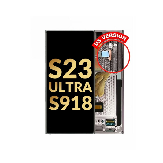 OLED Assembly with Frame for Galaxy S23 Ultra S918 (LAVENDER) (Service Pack)
