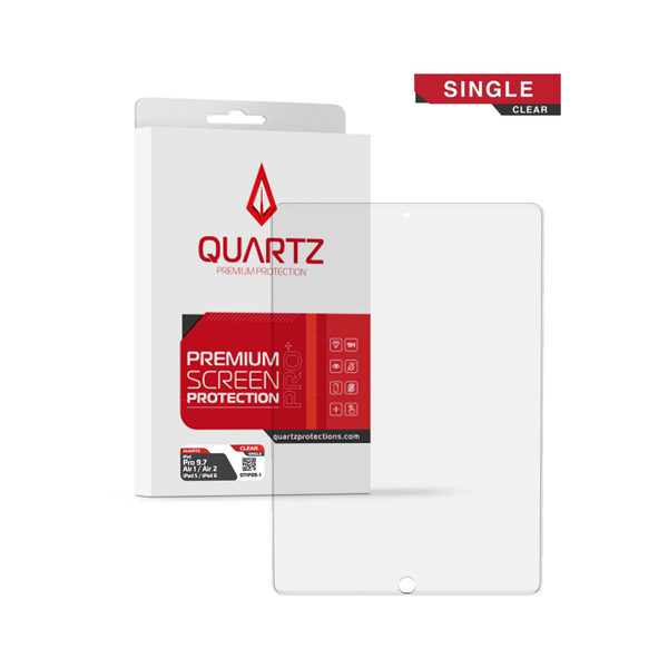 QUARTZ Clear Tempered Glass for iPad Pro 9.7 / Air 1 / Air 2 / iPad 5 / iPad 6