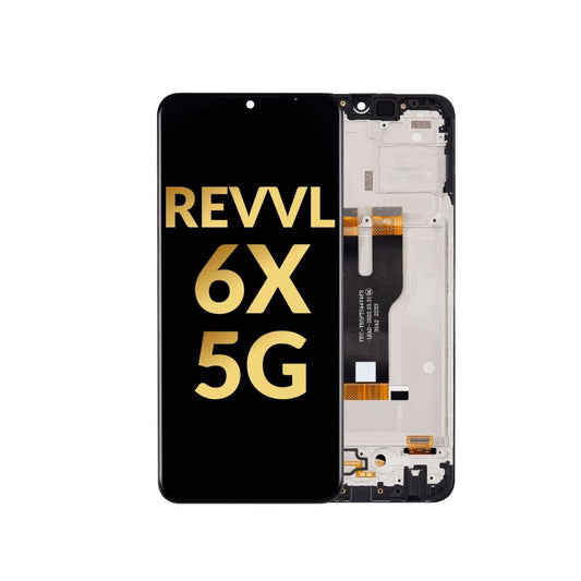 T-Mobile Revvl 6X 5G LCD Assembly w/ Frame (BLACK) (Premium)