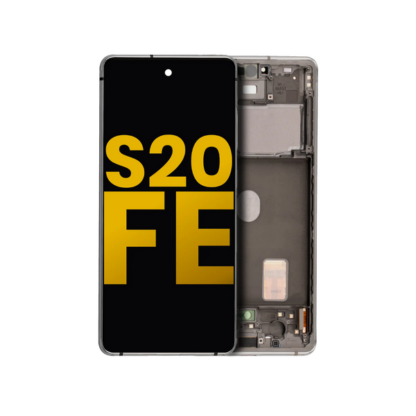 Pantalla OLED con marco compatible con Samsung Galaxy S20 FE 4G/5G (reacondicionado) (blanco nube)