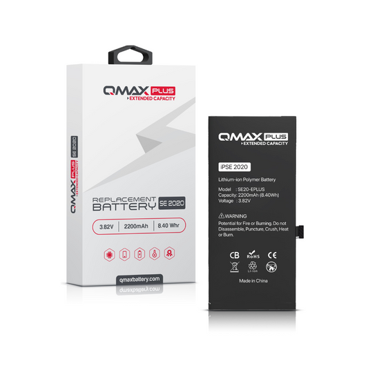 Batería de repuesto QMAX Plus de capacidad extendida para iPhone SE 2020 (2200 mAh)