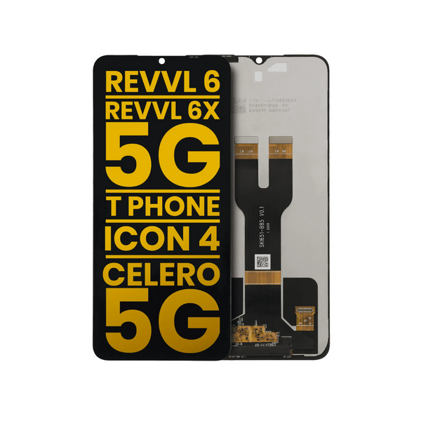LCD Assembly Without Frame Compatible For T-Mobile Revvl 6 / Revvl 6x 5G / T Phone / Cricket Icon 4 / Boost Mobile Celero 5G (2023) (Refurbished) (All Colors)