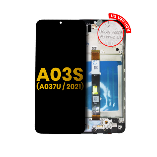 Pantalla LCD con marco compatible con Samsung Galaxy A03s (A037U/2021) (versión EE. UU.) (reacondicionada) (todos los colores)