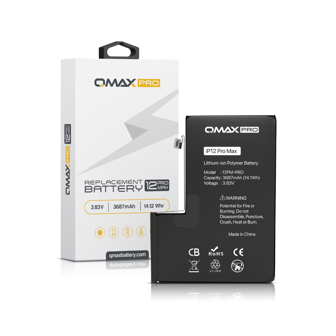Batería de repuesto QMAX Pro para iPhone 12 Pro Max (3687 mAh)