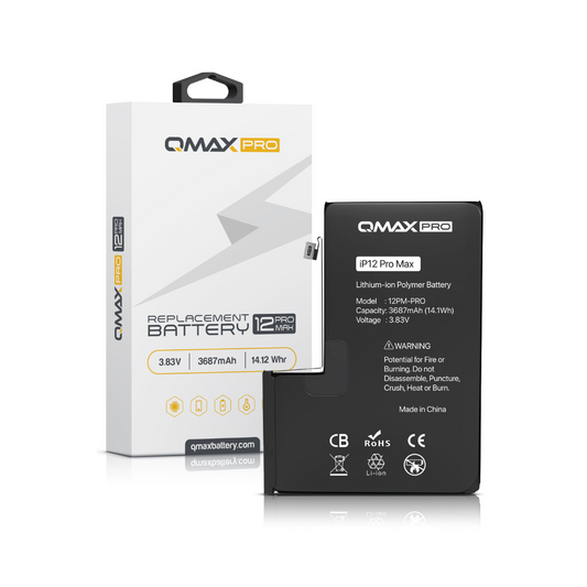 Batería de repuesto QMAX Pro para iPhone 12 Pro Max (3687 mAh)