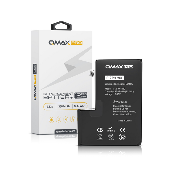 Batería de repuesto QMAX Pro para iPhone 12 Pro Max (3687 mAh)