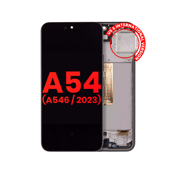 OLED Assembly With Frame Compatible For Samsung Galaxy A54 5G (A546 / 2023) (US & International Version) (Aftermarket Plus) (Graphite)