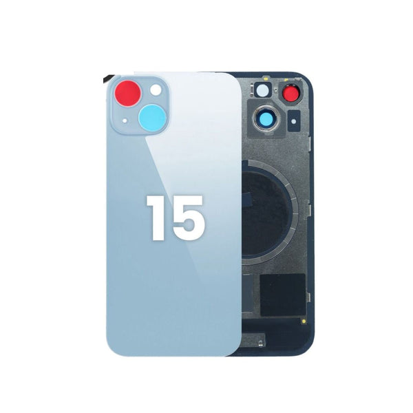 Cristal trasero del iPhone 15 (AZUL) (SIN LOGO)