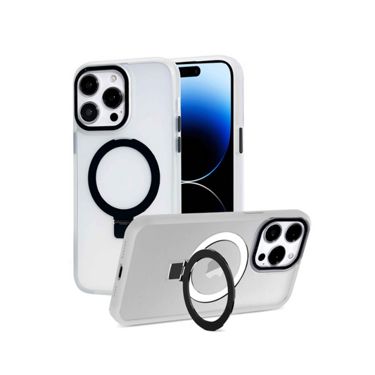 Estuche de carga inalámbrica Carbon con soporte de anillo - TRANSPARENTE para iPhone 13 Pro Max