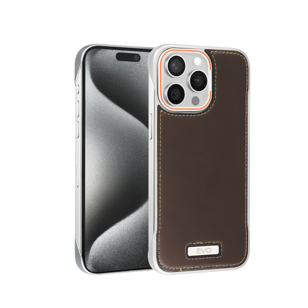Funda fina de cuero EVO - MARRÓN para iPhone 13 Pro Max