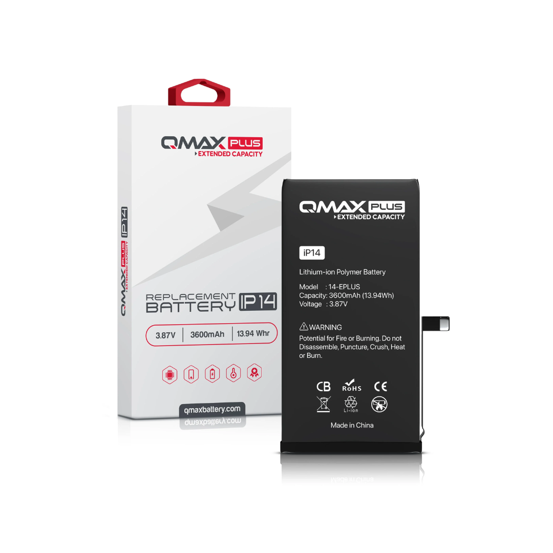 Batería de repuesto de capacidad extendida QMAX Plus para iPhone 14 (3600 mAH)