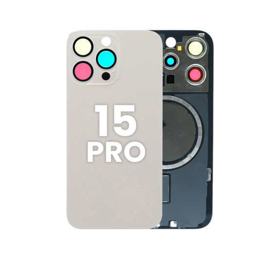 Cristal trasero con marco e imán MagSafe para iPhone 15 Pro (SIN LOGO) (NATURAL)