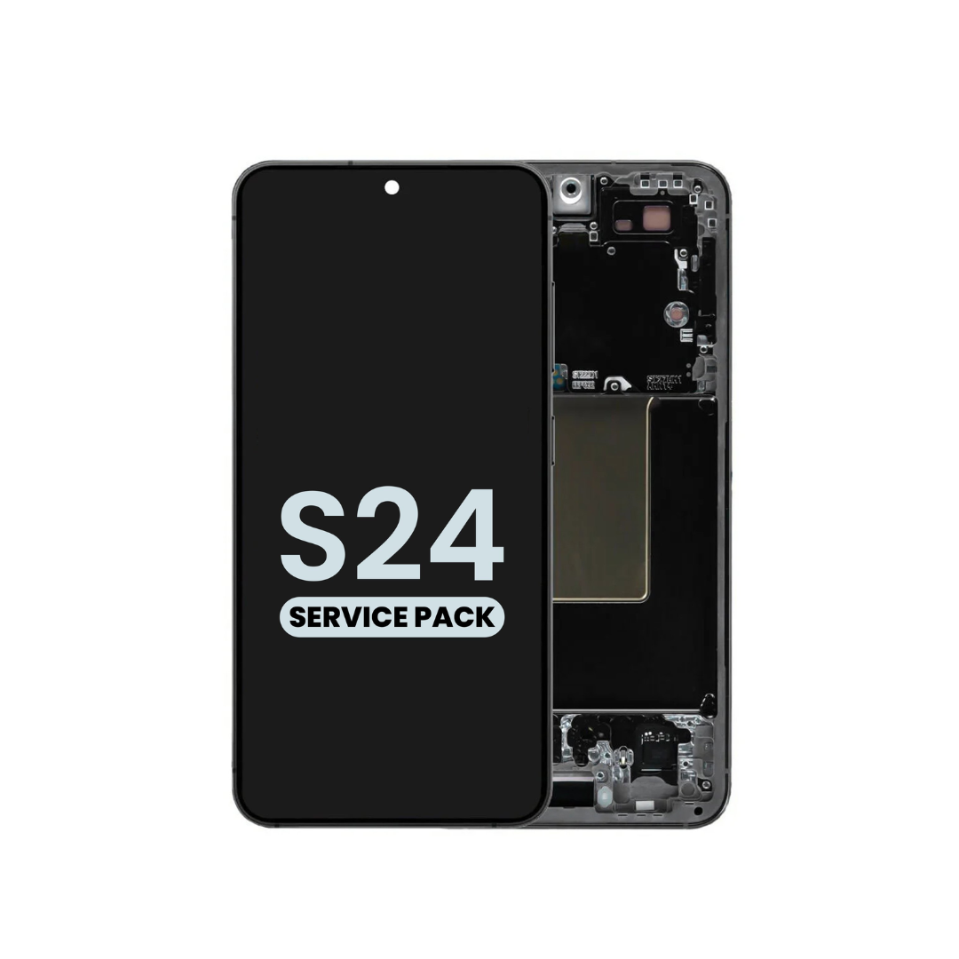 Ensamblaje OLED con marco para Galaxy S24 S921 (ONYX BLACK) (Service Pack)