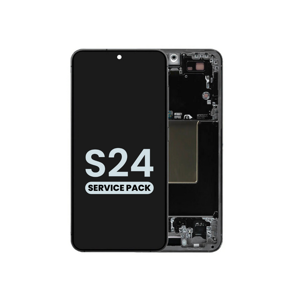 Ensamblaje OLED con marco para Galaxy S24 S921 (ONYX BLACK) (Service Pack)
