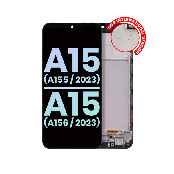 Conjunto OLED con marco compatible con Samsung Galaxy A15 4G (A155/2023) / A15 5G (A156/2023) (EE. UU. e internacional) (Paquete de servicio) (Todos los colores)