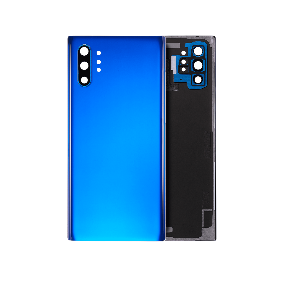 Cristal de la contraportada con lente de cámara compatible con Samsung Galaxy Note 10 Plus/5G (sin logotipo) (Aftermarket Plus) (Azul Aura)