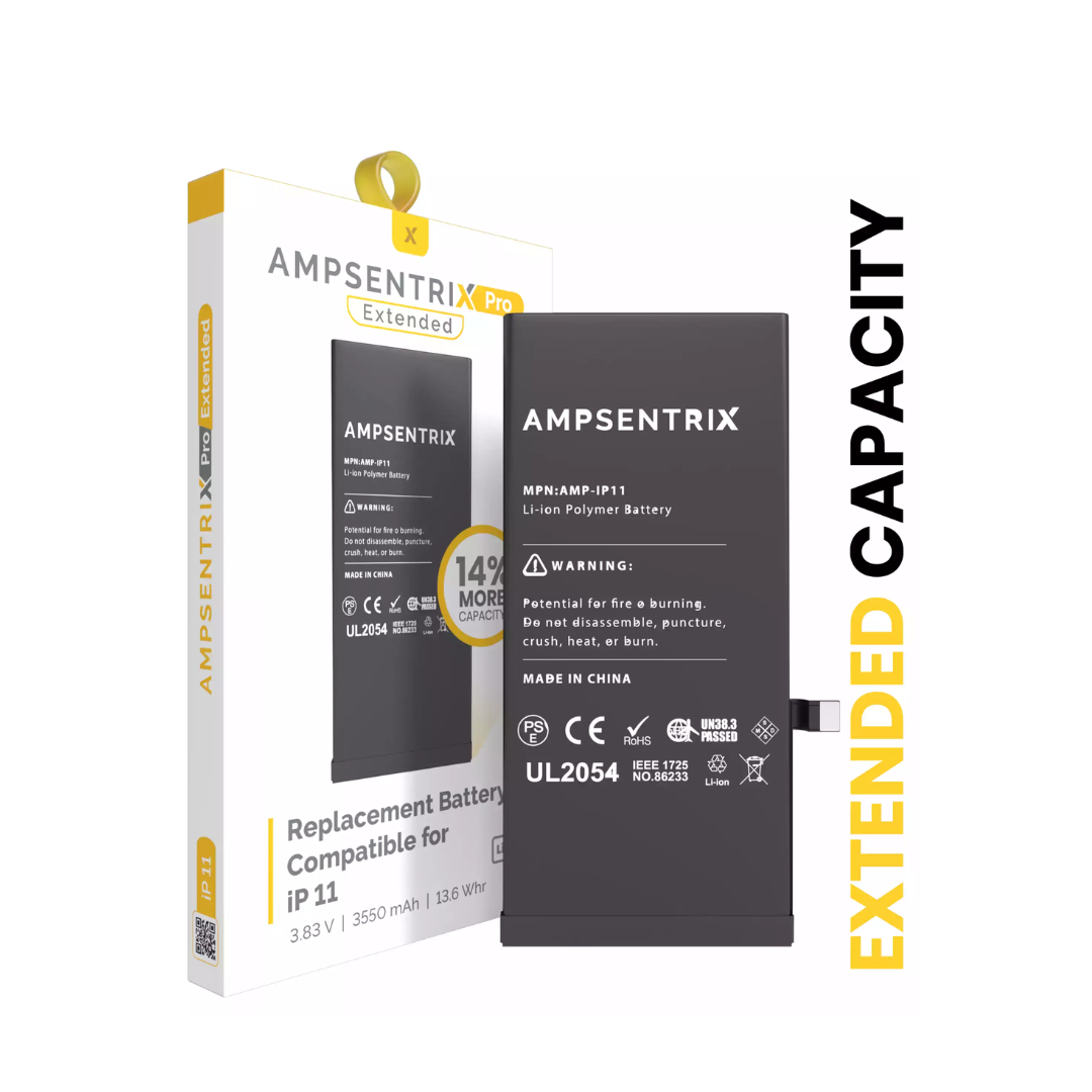 Batería de repuesto compatible con iPhone 11 (AmpSentrix Pro Extended)