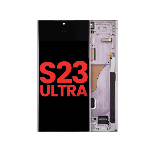Ensamblaje OLED con marco compatible con Samsung Galaxy S23 Ultra (EE. UU. e internacional) (Aftermarket Plus) (Lavanda)
