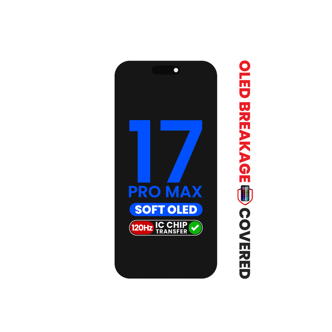 OLED Assembly for iPhone 17 Pro Max (Aftermarket Soft / QV8 / 120HZ) (Exclusive OLED Breakage Warranty) (IC Transfer Eligible)