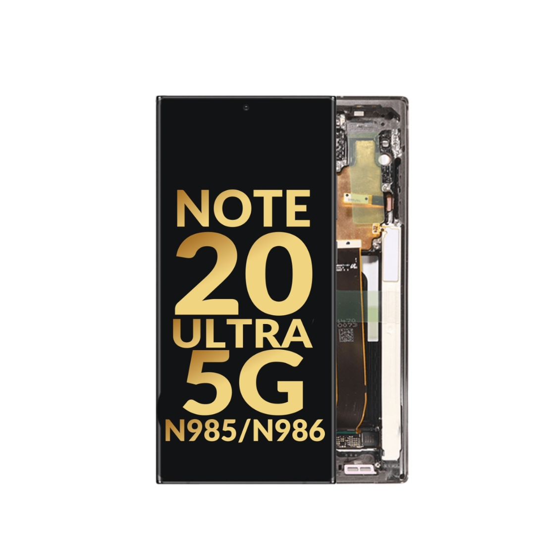 Ensamblaje OLED con marco para Galaxy Note 20 Ultra N985 / N986 (MYSTIC BLACK) (Service Pack)