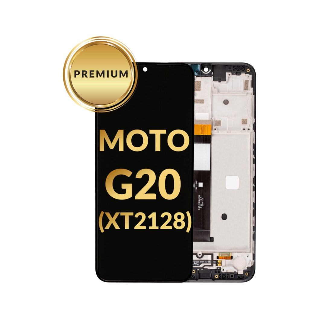 LCD Assembly with Frame for Motorola Moto G20 (XT2128 / 2021) (BLACK) (Premium)