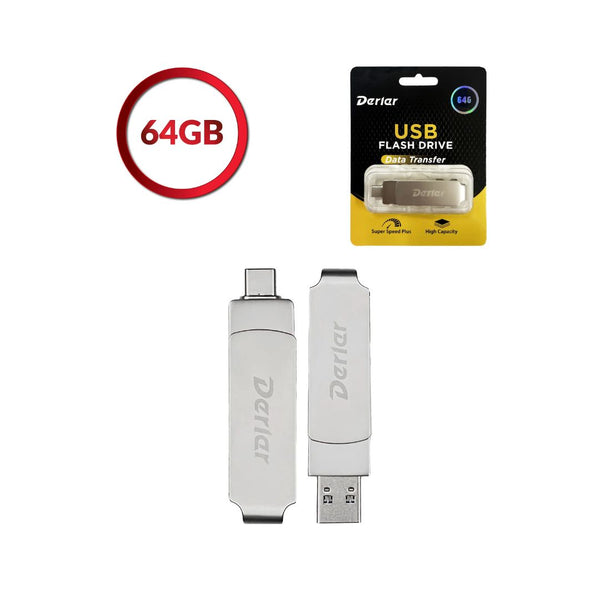 Unidad flash USB dual USB 3.2 tipo A + C de Derlar (64 GB)