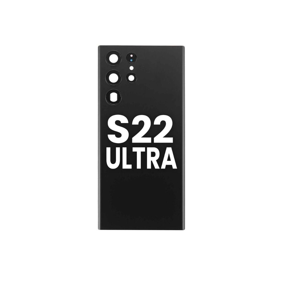 Samsung Galaxy S22 Ultra Back Glass w/ Camera Lens & Adhesive (PHANTOM BLACK)