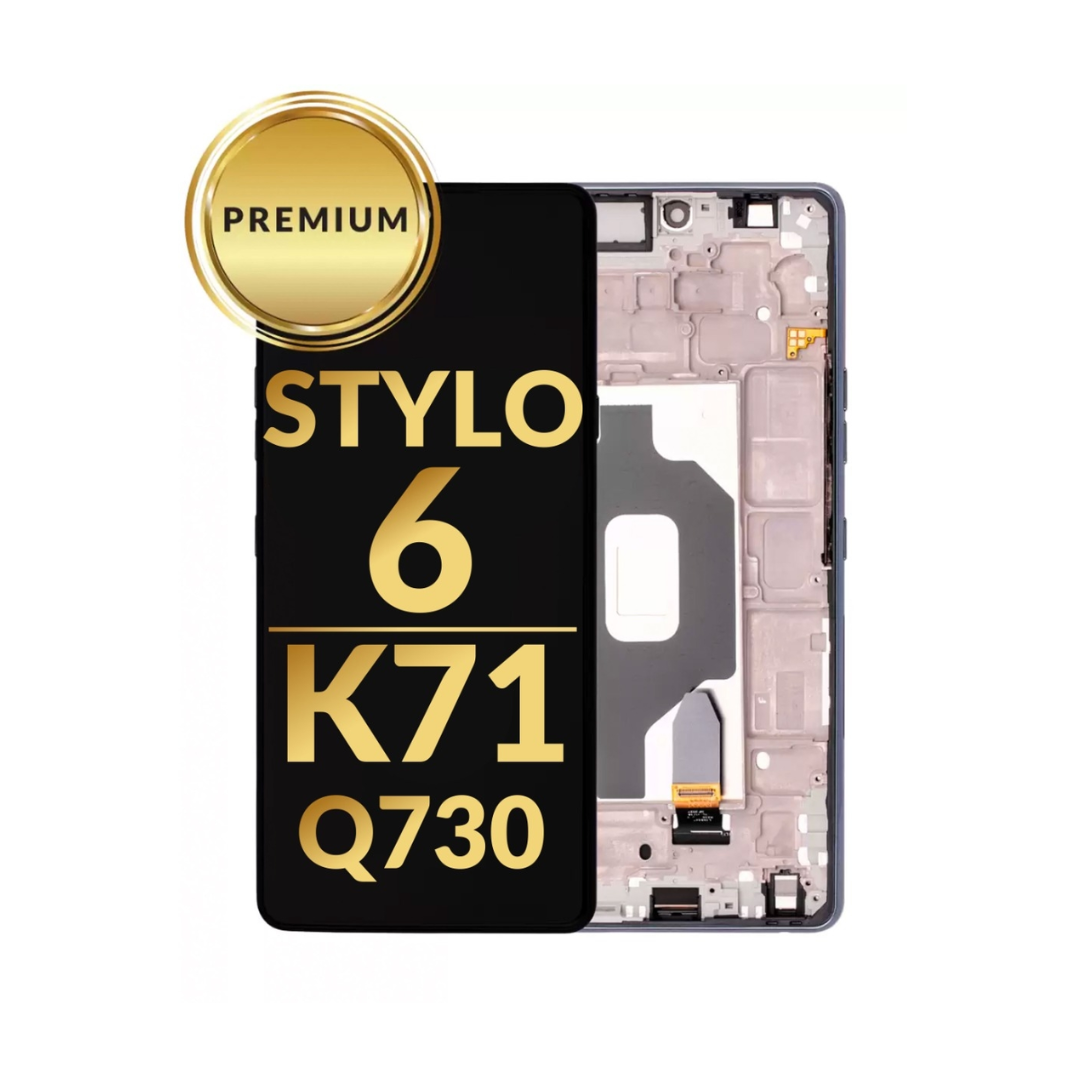 Pantalla LCD con marco para LG Stylo 6 / K71 (Q730) (NEGRO)