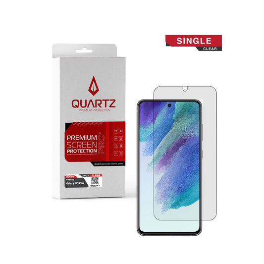 Protector de pantalla de cristal templado transparente de cuarzo para Galaxy S21 Plus (paquete individual)