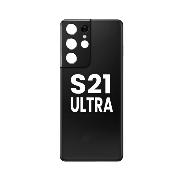 Back Glass with Camera Lens and Adhesive for Galaxy S21 Ultra (PHANTOM BLACK)