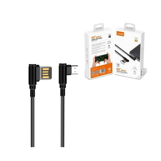 LDNIO LC421 90 Degree USB A-M Charging Cable (GRAY) (3ft)