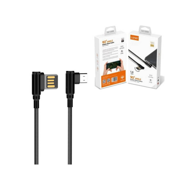 LDNIO LC421 90 Degree USB A-M Charging Cable (GRAY) (3ft)