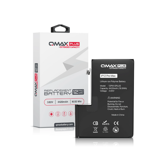 Batería de repuesto de capacidad extendida QMAX Plus para iPhone 12 Pro Max (4420 mAH)
