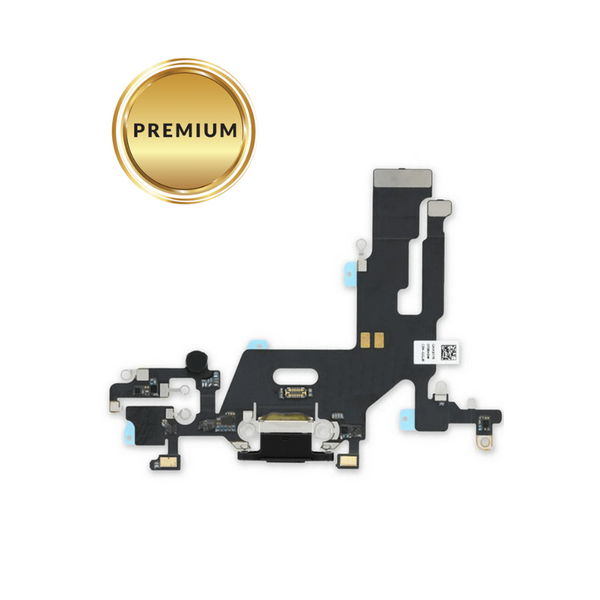 Cable flexible de puerto de carga para iPhone 11 (NEGRO) (Premium)