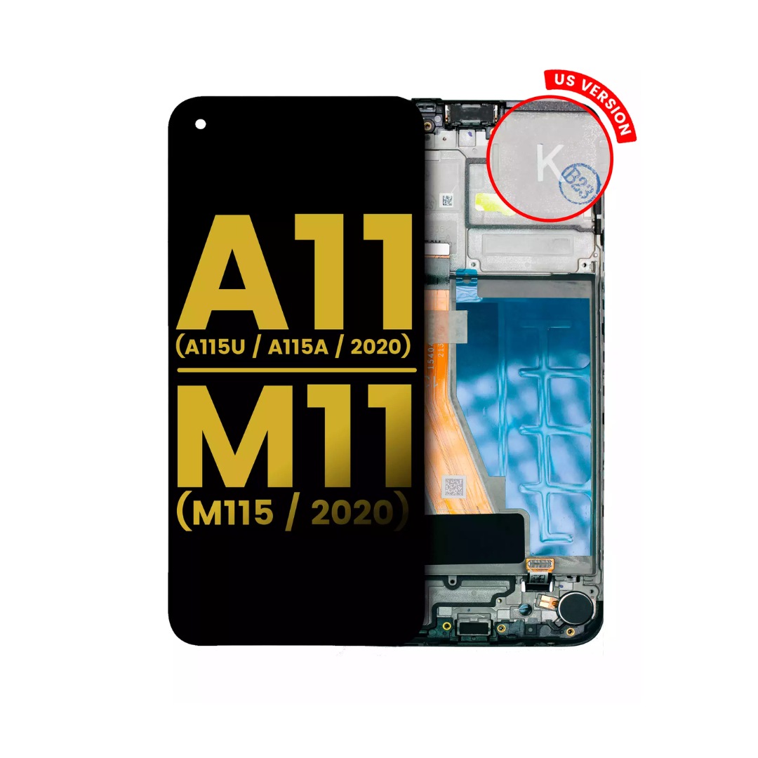 Pantalla LCD con marco compatible con Samsung Galaxy A11 (A115U / A115A / 2020) / M11 (M115 / 2020) (versión EE. UU.) (reacondicionada) (todos los colores)