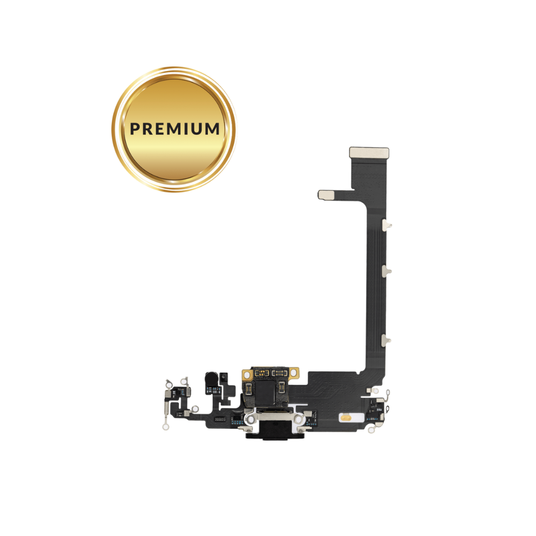 Cable flexible de puerto de carga para iPhone 11 Pro Max (GRIS ESPACIAL) (Premium)