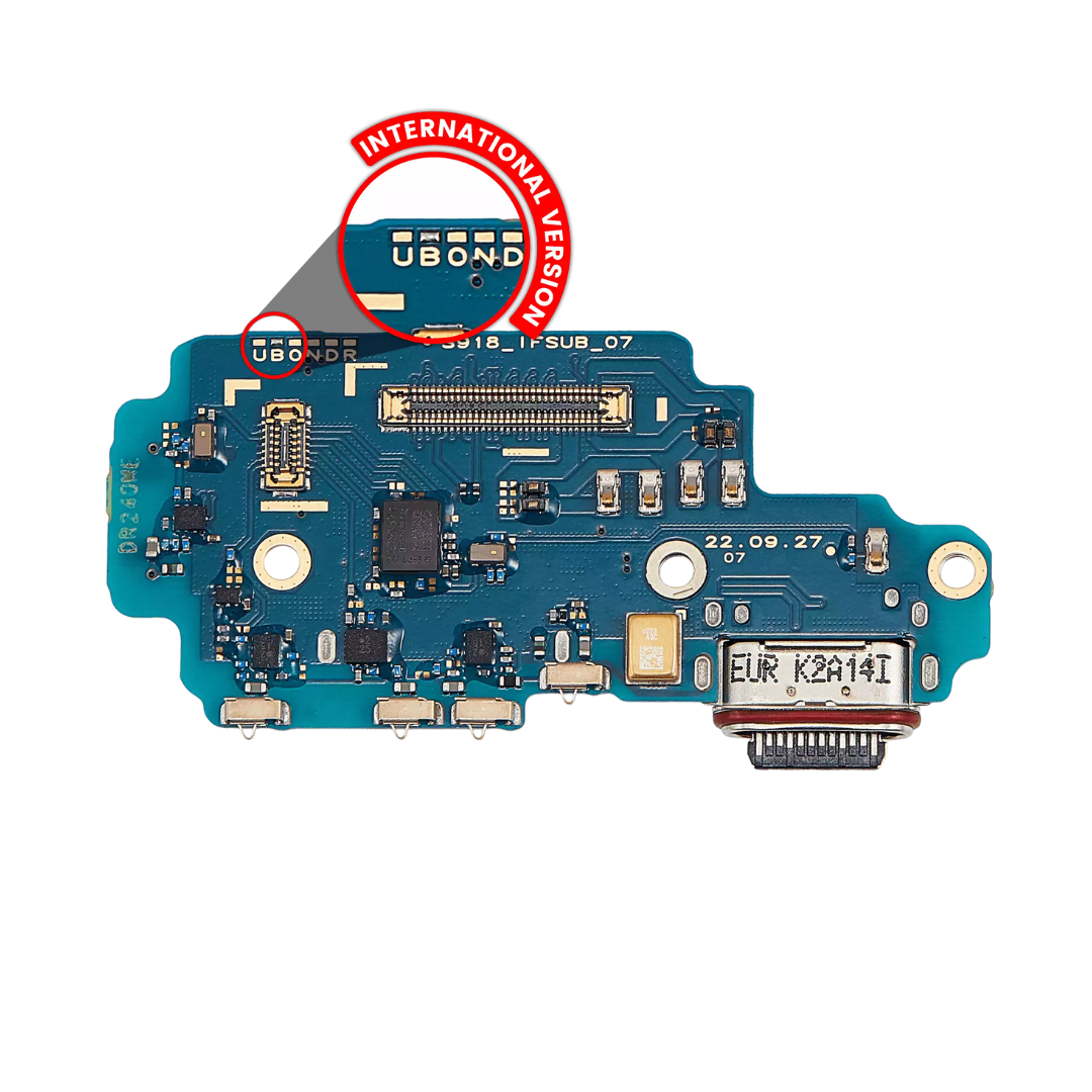 Placa de puerto de carga con lector de tarjetas SIM compatible con Samsung Galaxy S23 Ultra 5G (S918B) (versión internacional) (Premium)