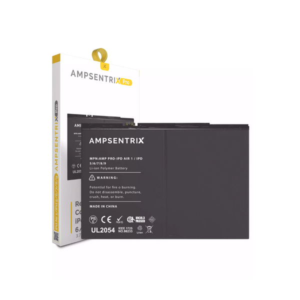 Batería de repuesto compatible con iPad Air 1 / iPad 5 (2017) / iPad 6 (2018) / iPad 7 (2019) / iPad 8 (2020) / iPad 9 (2021) (AmpSentrix Pro)