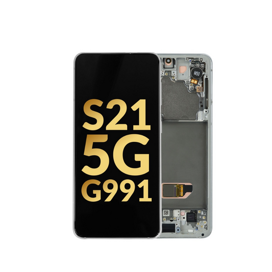 OLED Assembly with Frame for Galaxy S21 G991 (PHANTOM GRAY) (Service Pack)