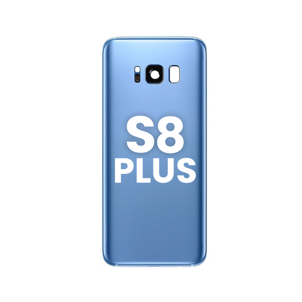 Back Glass with Camera Lens and Adhesive for Galaxy S8+ (CORAL BLUE)