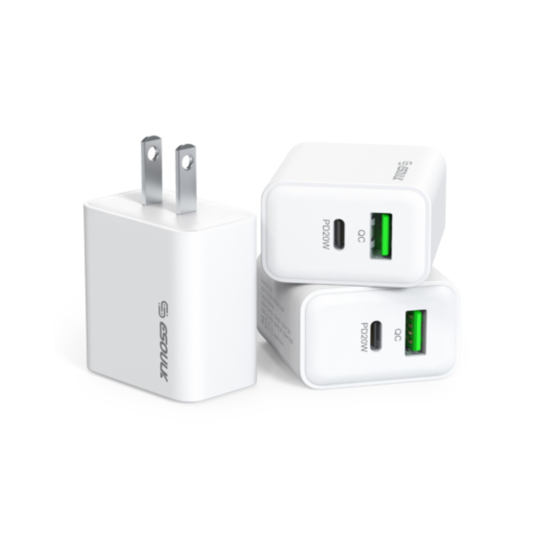 Esoulk PD & QC Wall Charger (WHITE) (20W)