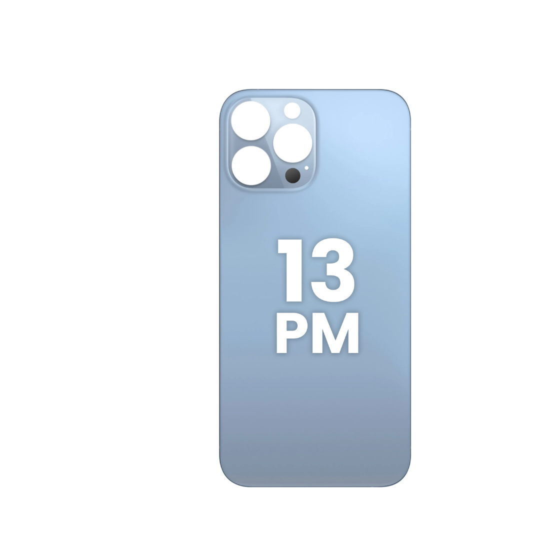 Cristal trasero del iPhone 13 Pro Max (orificio de cámara más grande) (AZUL SIERRA) (SIN LOGOTIPO)