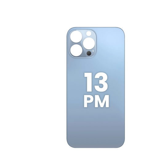 Cristal trasero del iPhone 13 Pro Max (orificio de cámara más grande) (AZUL SIERRA) (SIN LOGOTIPO)