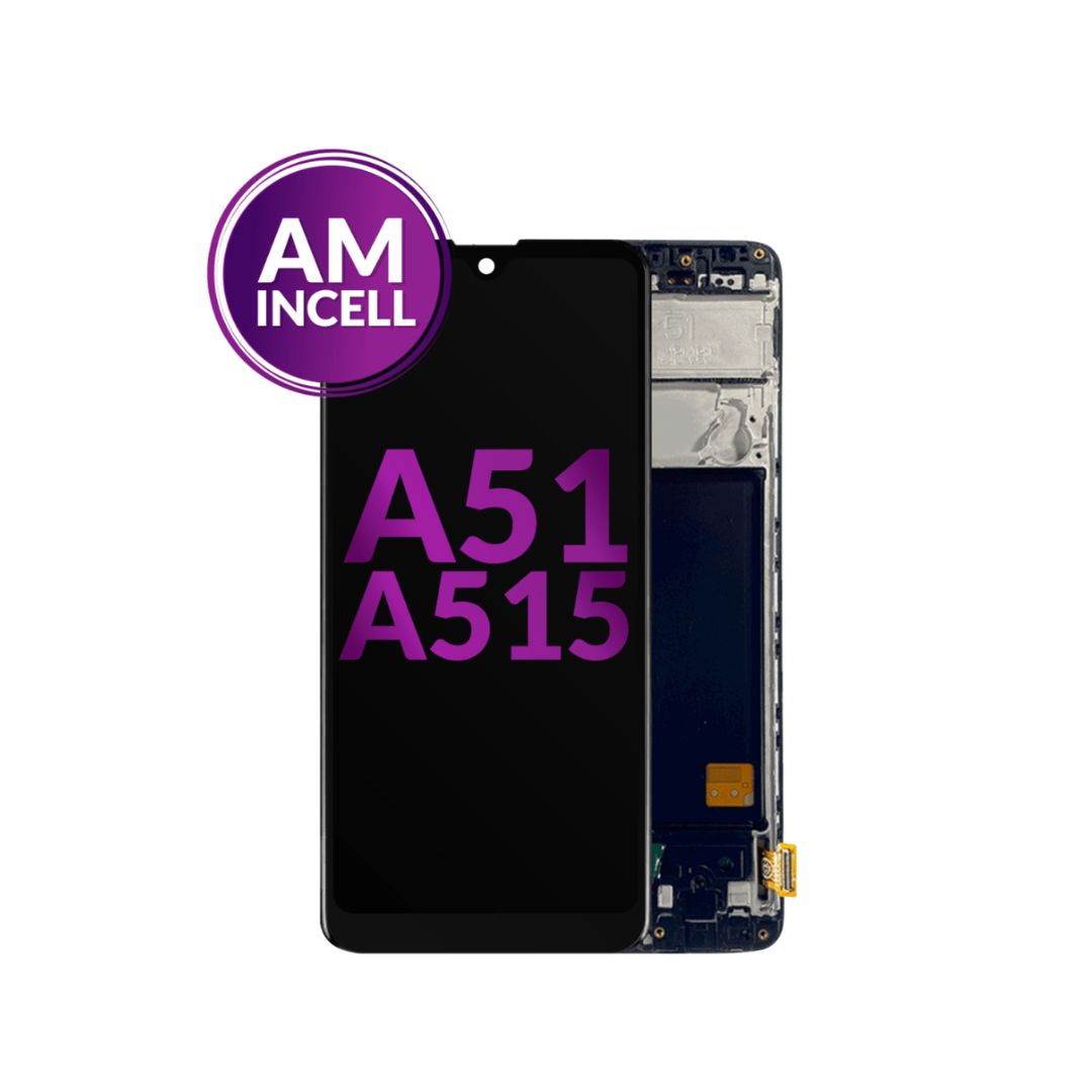Ensamblaje de pantalla LCD con marco para Samsung Galaxy A51 4G (A515/2019) (sin escáner de huellas dactilares) (Incell de repuesto)