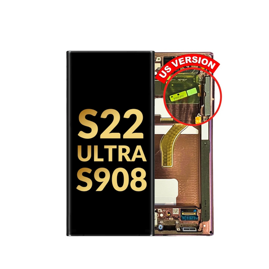 OLED Assembly with Frame for Galaxy S22 Ultra S908 (BURGUNDY) (Service Pack)