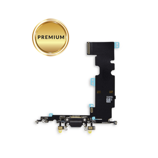 Cable flexible de puerto de carga para iPhone 8 Plus (NEGRO) (Premium)