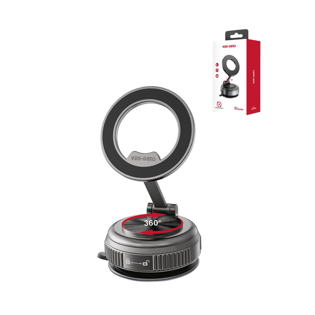 VEN-DENS VD-HD068 Magnetic Car Phone Holder with Vacuum Suction Base